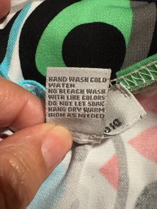 Savvy Studio Faux Wrap Top L Abstract Print Surplice Blouse 3/4 Sleeve Retro - Picture 7 of 7